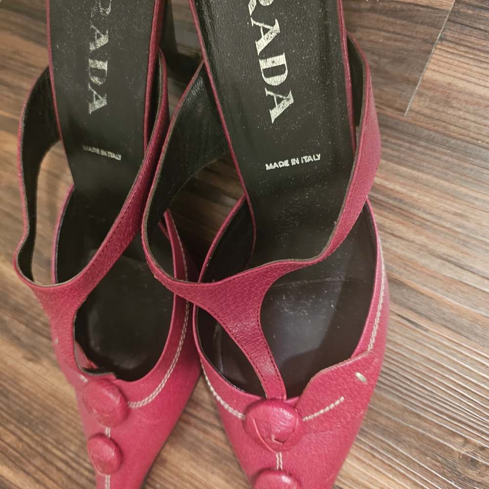 Prada Red Leather Heels - image 3